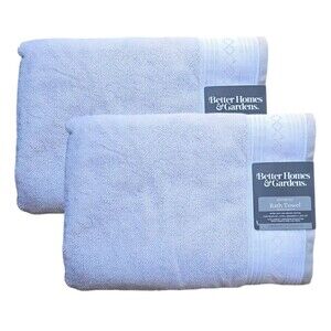Better Homes & Gardens Cotton Signature Soft Bath Towel Set of 2 Soft Silver
